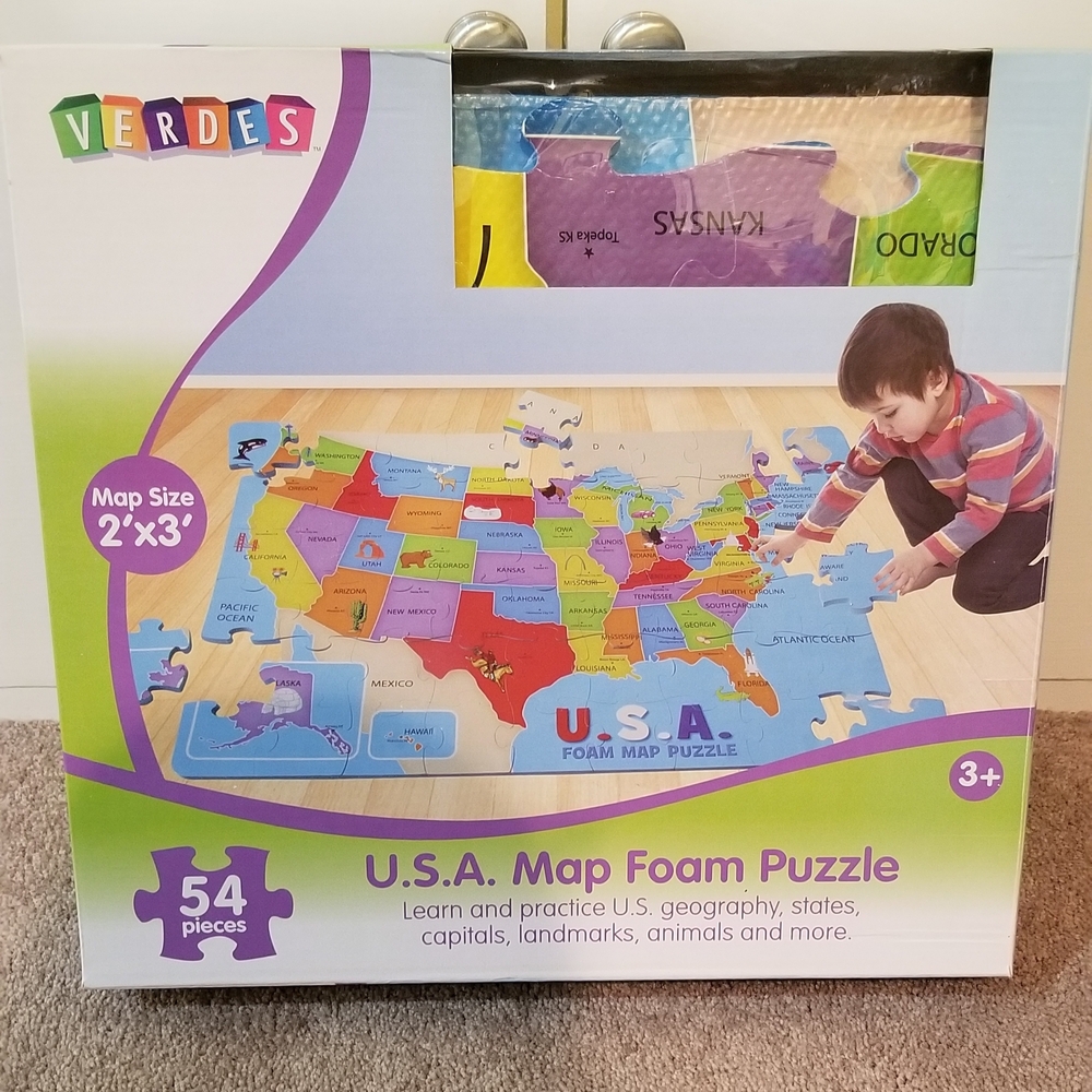 U.S.A. Map Foam Puzzle - Colorful Educational Toy